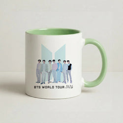 K-Pop Band Tour Pastel Blue Coffee Green Mug
