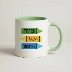 Teach, Love, Inspire Coffee Green Mug