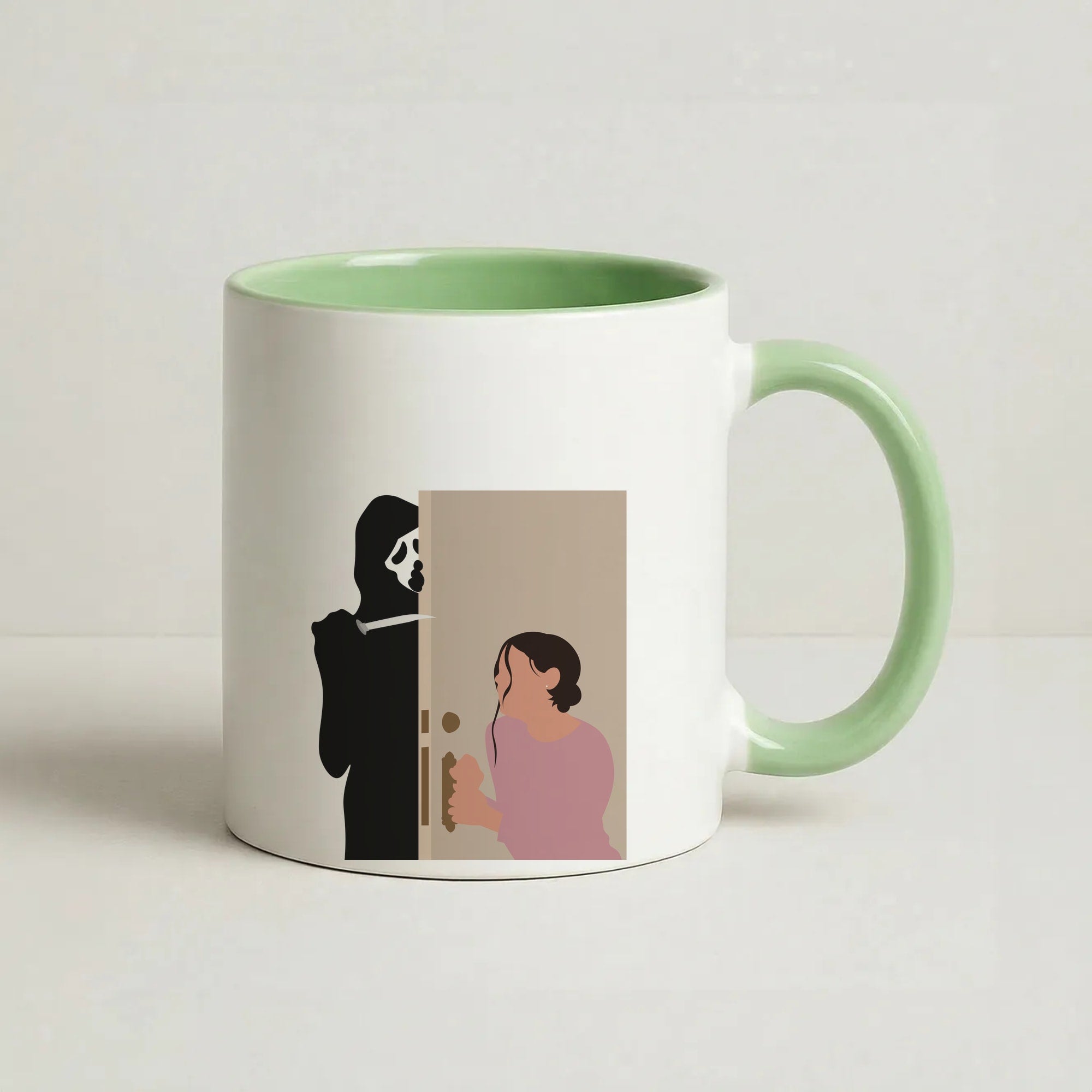 Tara And Ghostface - Scream Coffee Green Mug