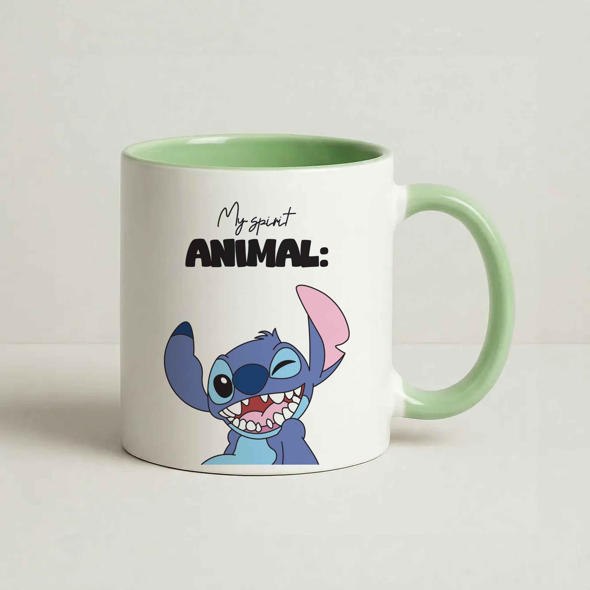 My Sprit Animal Blue Alien Coffee Green Mug