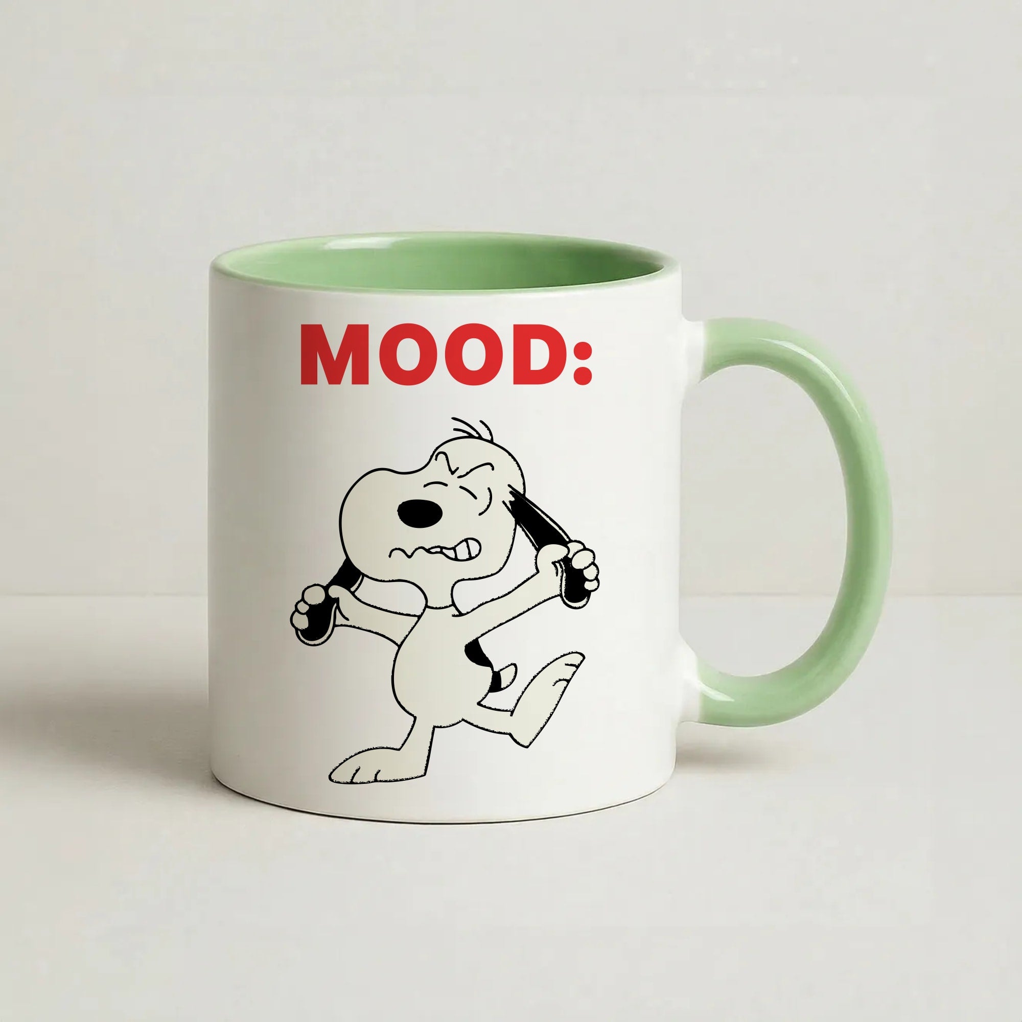 Mood Cartoon Beagle  Coffee Green Mug