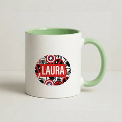 Collage - Personalised Superhero Comic Coffee Green Mug