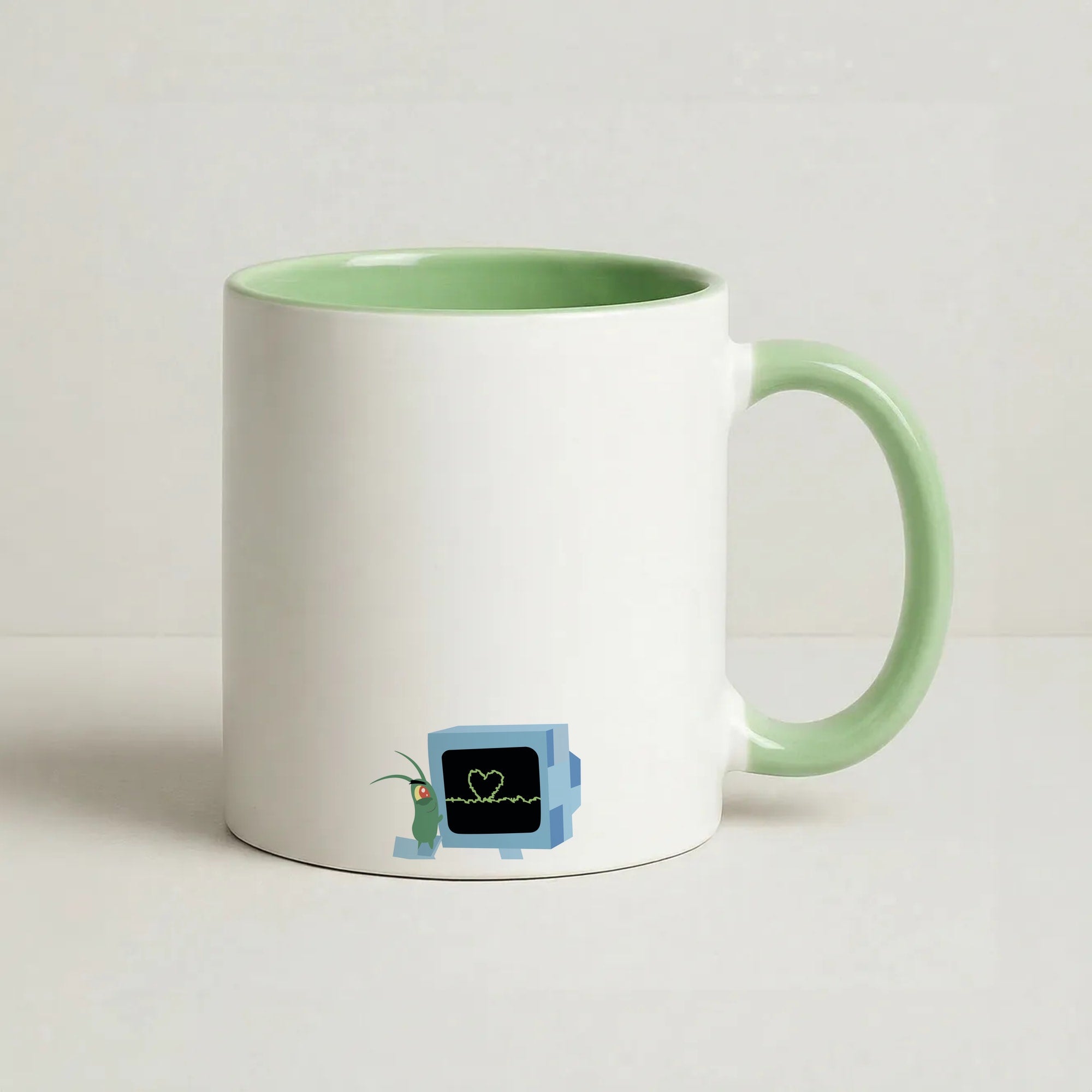 Plankton And Karen Coffee Green Mug