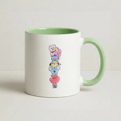 K-Pop Band BT21 Drawing Coffee Green Mug