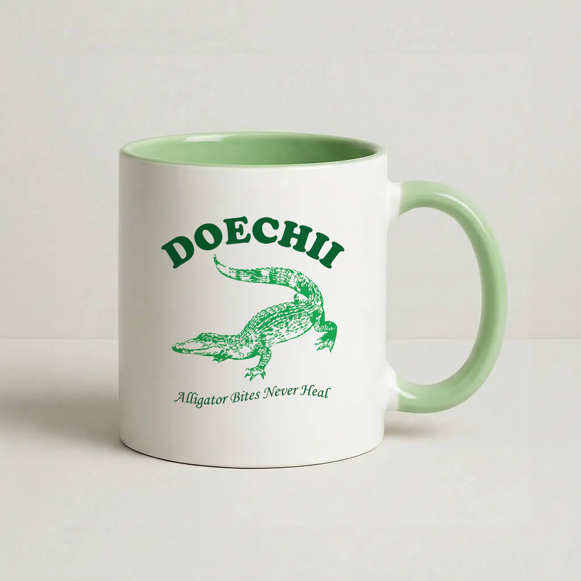 Alligator Bites Never Heal Collage Coffee Green Mug