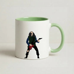 Eddie Munson Playing Guitar Coffee Green Mug