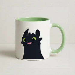 Black Fury Dragon Coffee Green Mug