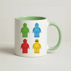 Bricks Figures Rainbow Coffee Green Mug