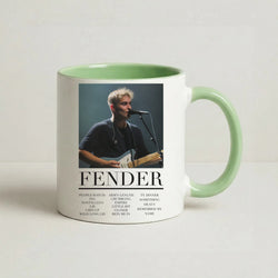 Fender Orange Song List Coffee Green Mug