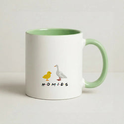 Homies Chick And Duck Coffee Green Mug