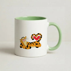 Tiger Valentine's Coffee Green Mug
