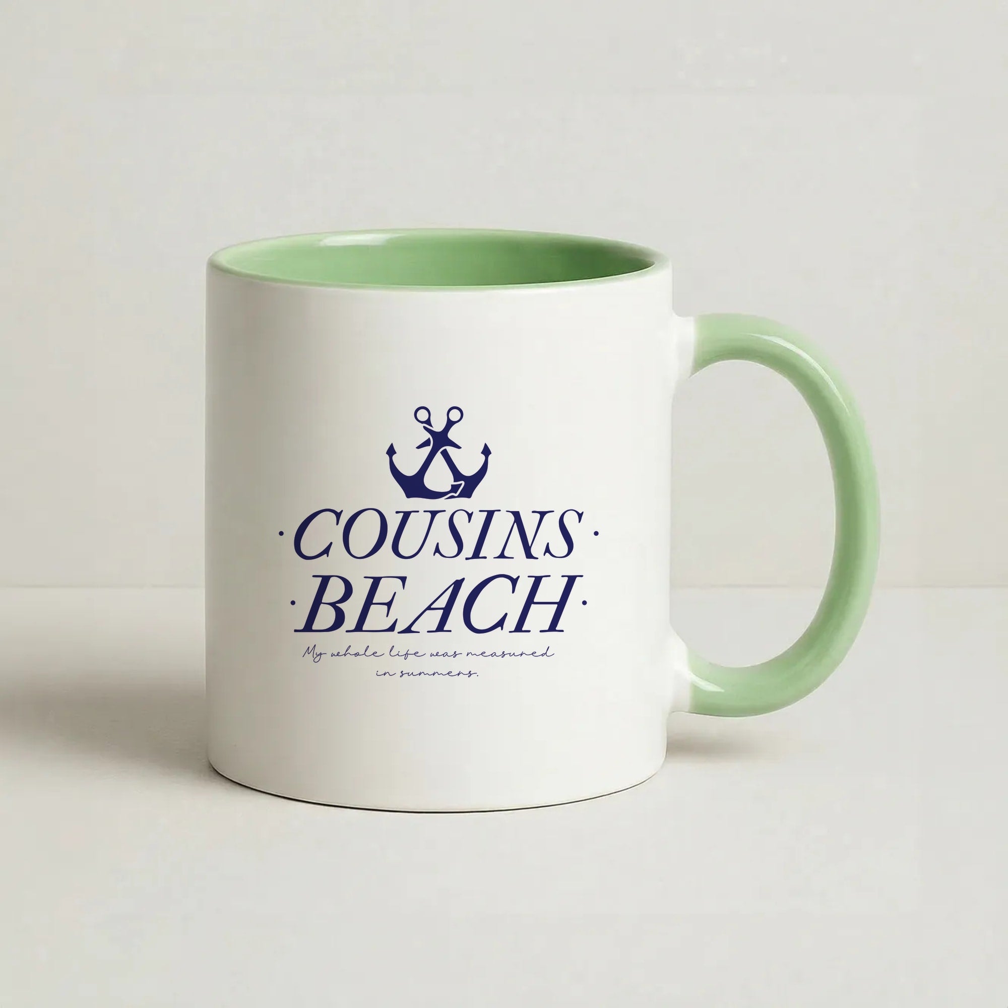 Stripes Cousin Beach Coffee Green Mug