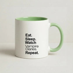 Eat Sleep Watch VPD Repeat Coffee Green Mug