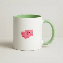 Mining Pig Coffee Green Mug