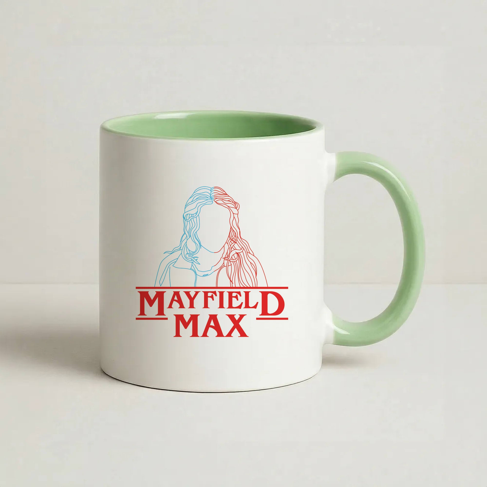 Blue And Red Max Coffee Green Mug