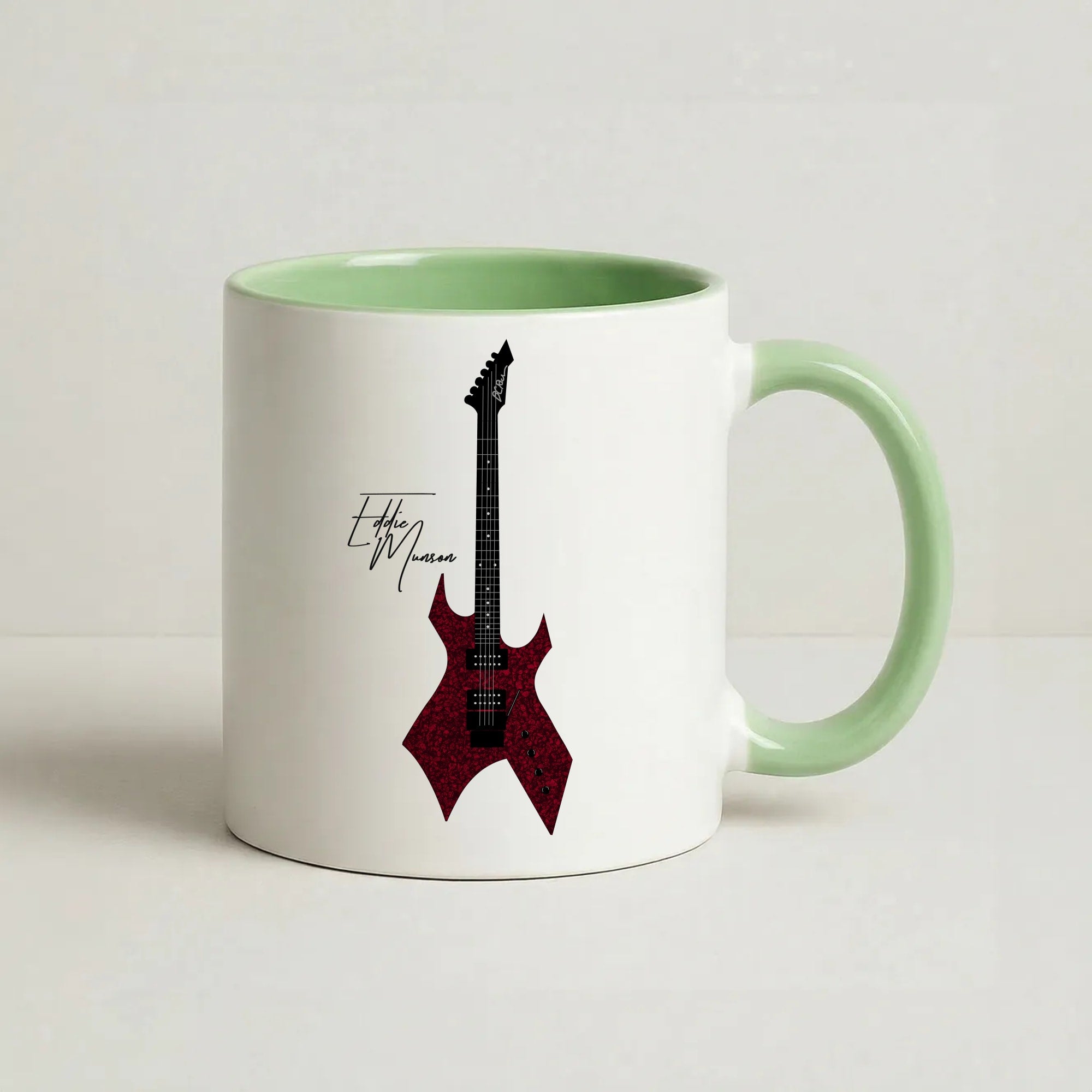 Eddie Munson Guitar Coffee Green Mug