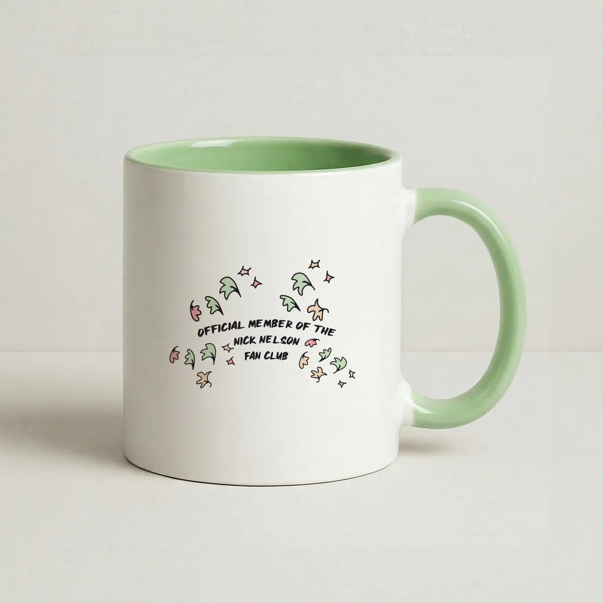 Official Member Of The Nick Nelson Fan Club - Heart TV Coffee Green Mug