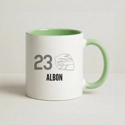 Albon Helmet 2026 Coffee Green Mug