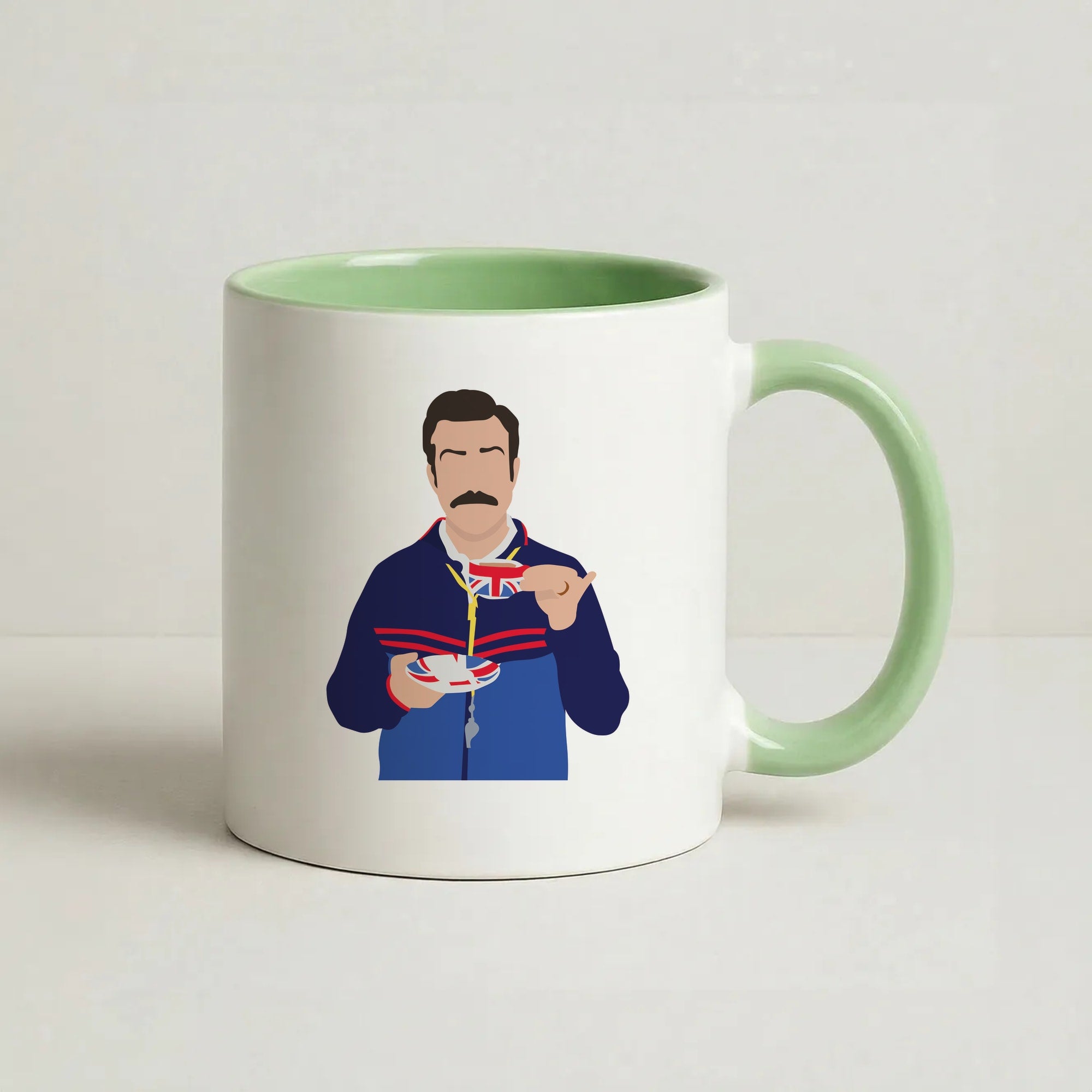 Ted Drinking Tea Coffee Green Mug