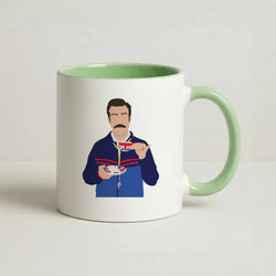 Ted Drinking Tea Coffee Green Mug