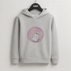 Moomin In A Pink Bubble  Kids Grey Hoodie