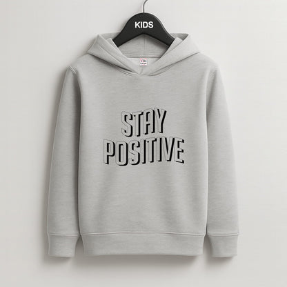 Stay Positive  Kids Grey Hoodie