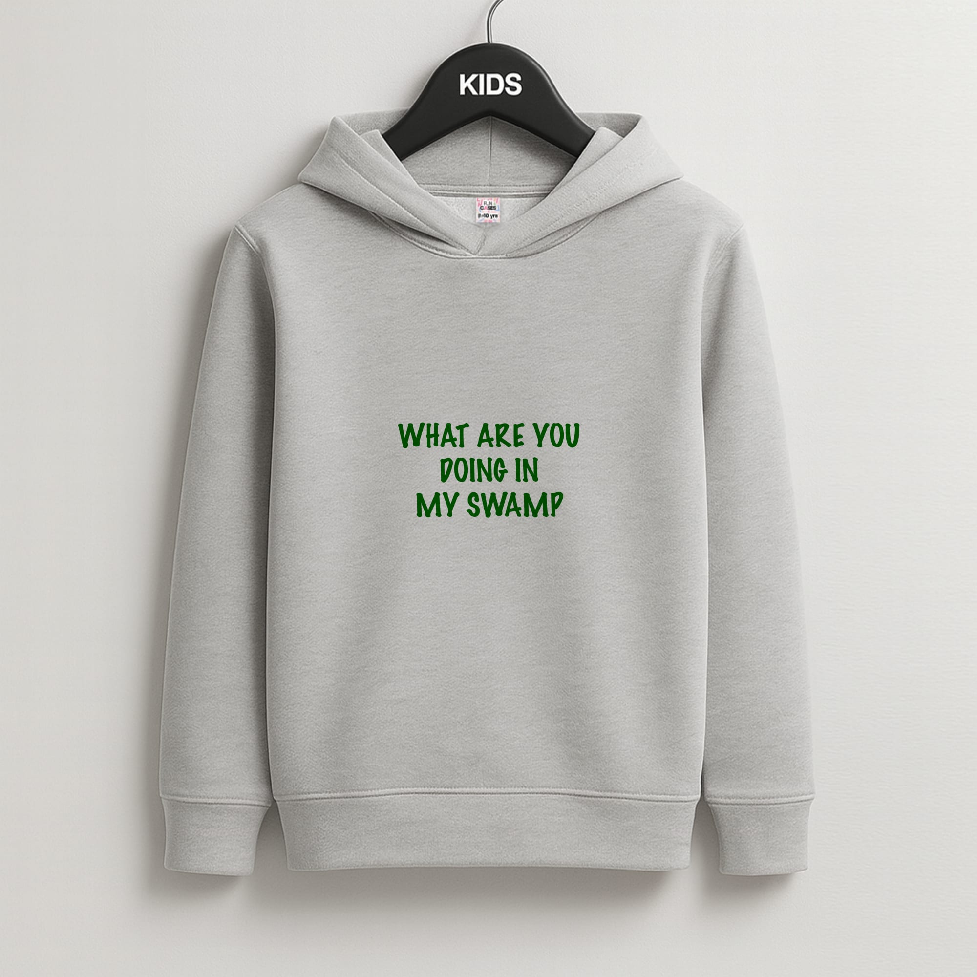 What Are You Doing In My Swamp - Green Ogre Kids Grey Hoodie