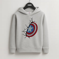 Shield Break Kids Grey Hoodie