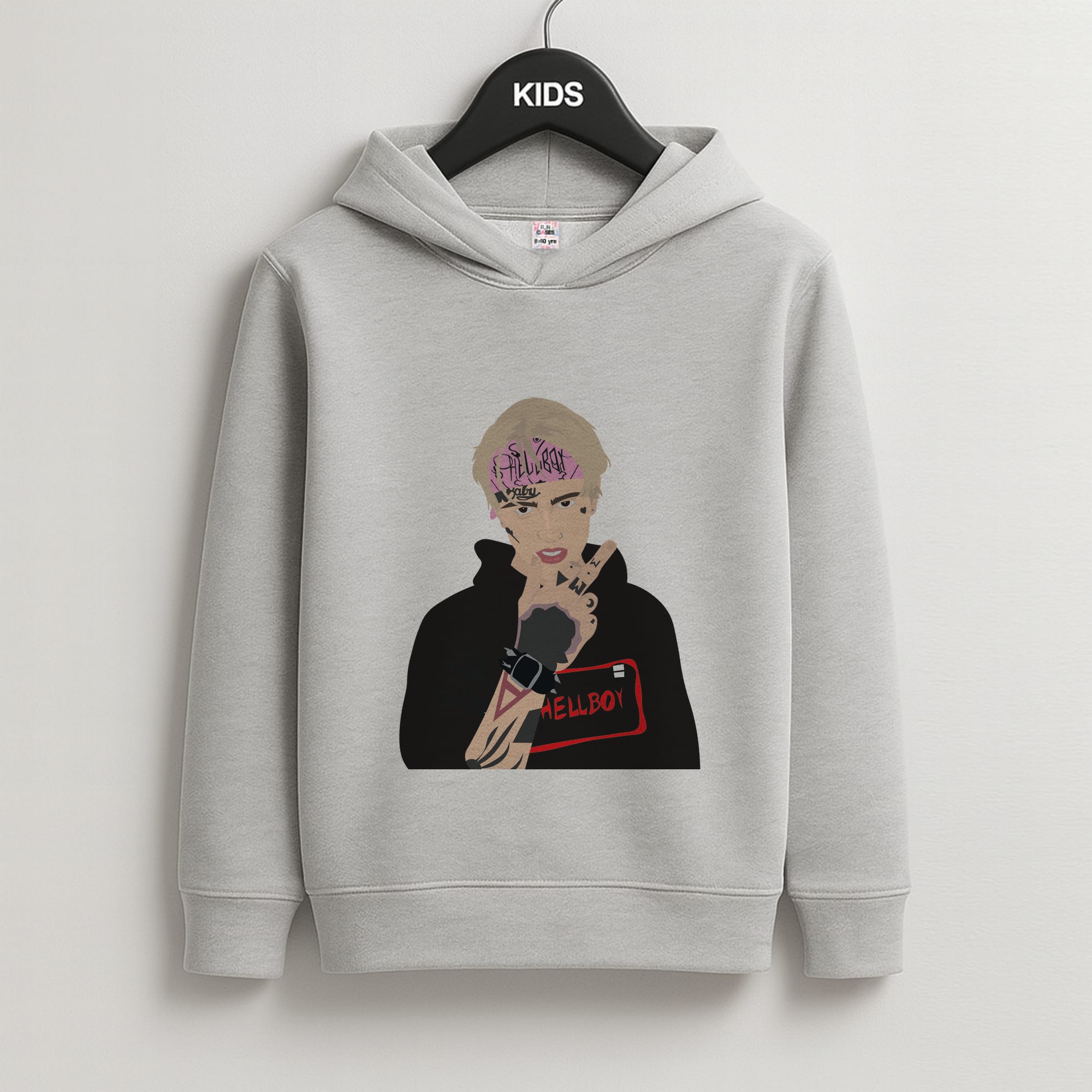 Pink Bandana - Peep Kids Grey Hoodie