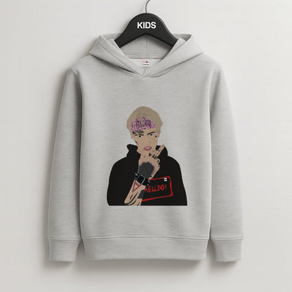 Pink Bandana - Peep Kids Grey Hoodie