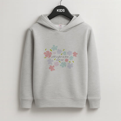 All Is Fair In Love And War Kids Grey Hoodie