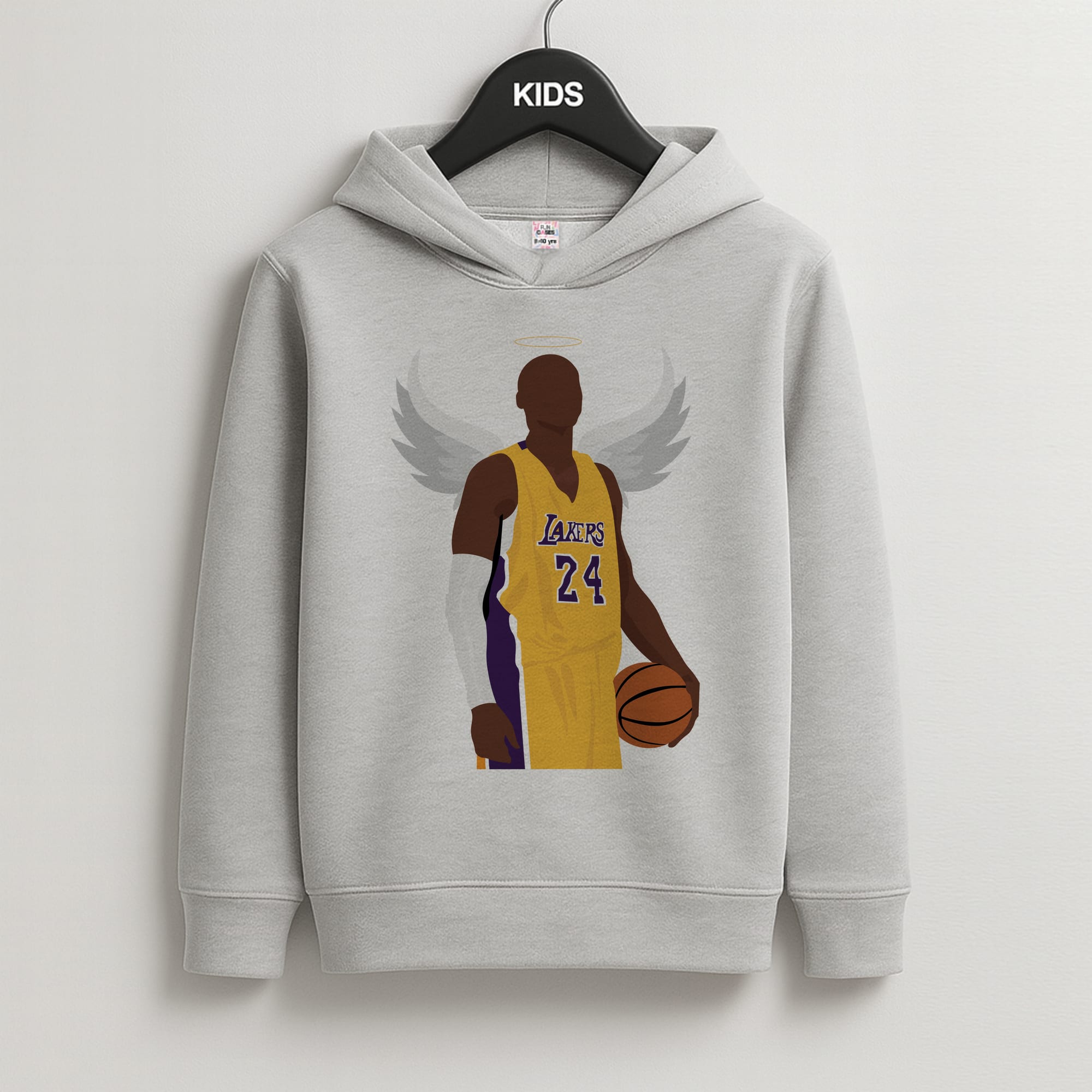 Kobe with wings - Basketball Kids Grey Hoodie