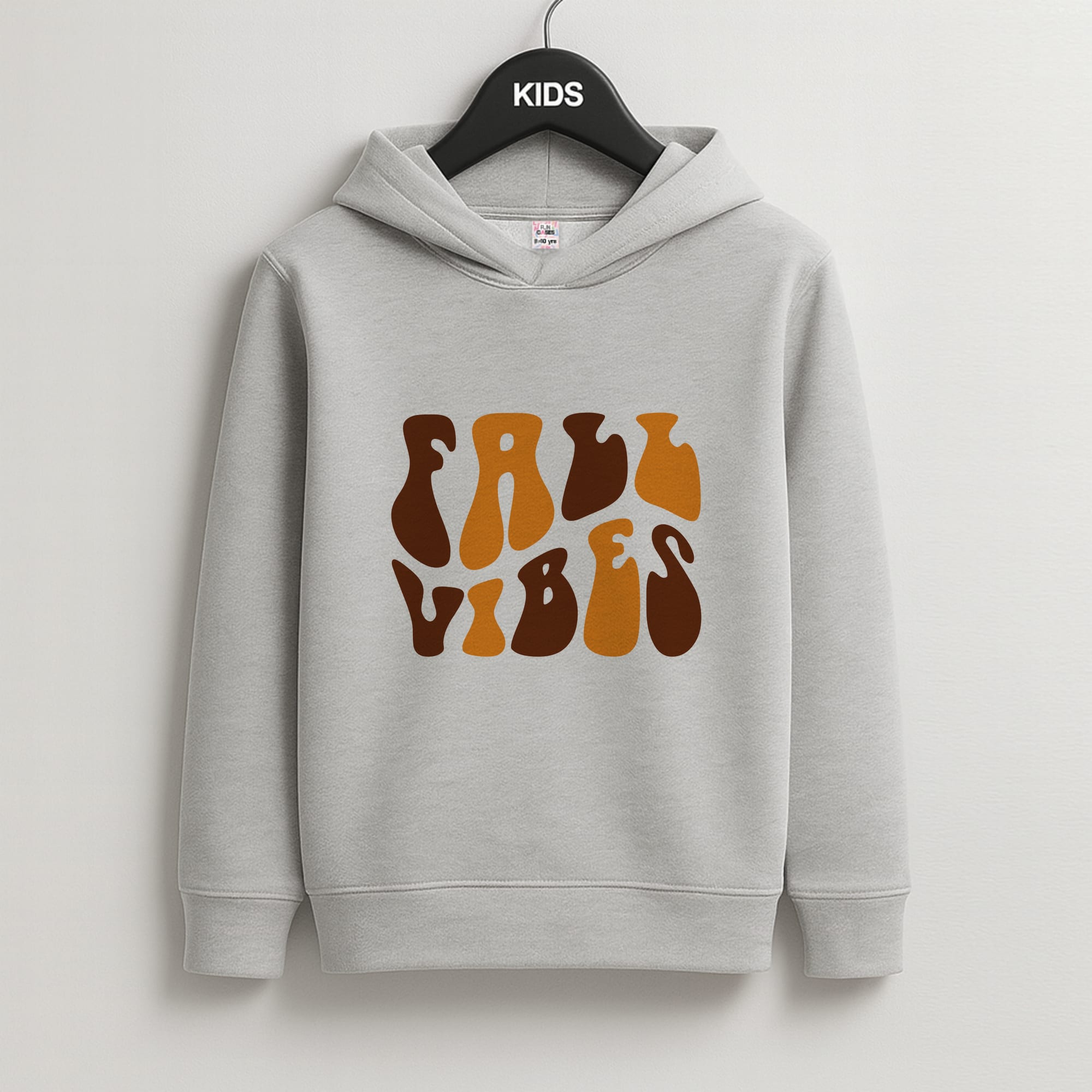 Fall Vibes Kids Grey Hoodie