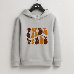Fall Vibes Kids Grey Hoodie