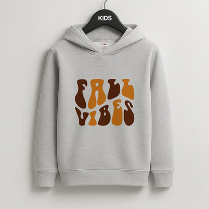 Fall Vibes Kids Grey Hoodie