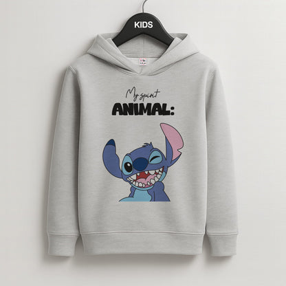 My Sprit Animal Blue Alien Kids Grey Hoodie