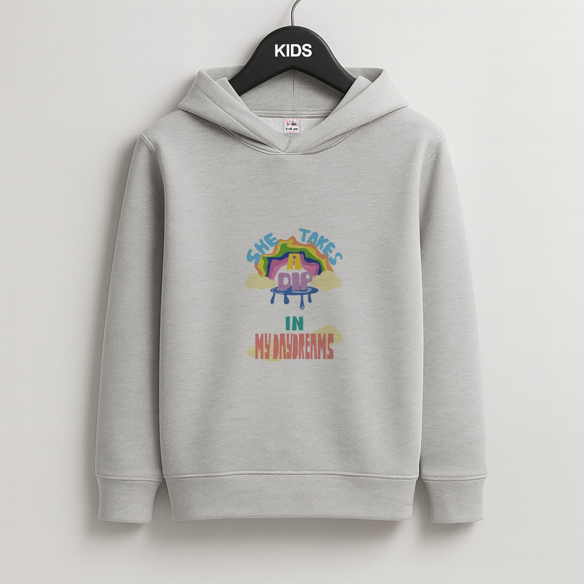 She takes a dip in my daydreams Kids Grey Hoodie