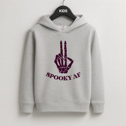 Spooky AF Kids Grey Hoodie