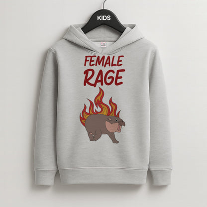 Female Rage Kids Grey Hoodie