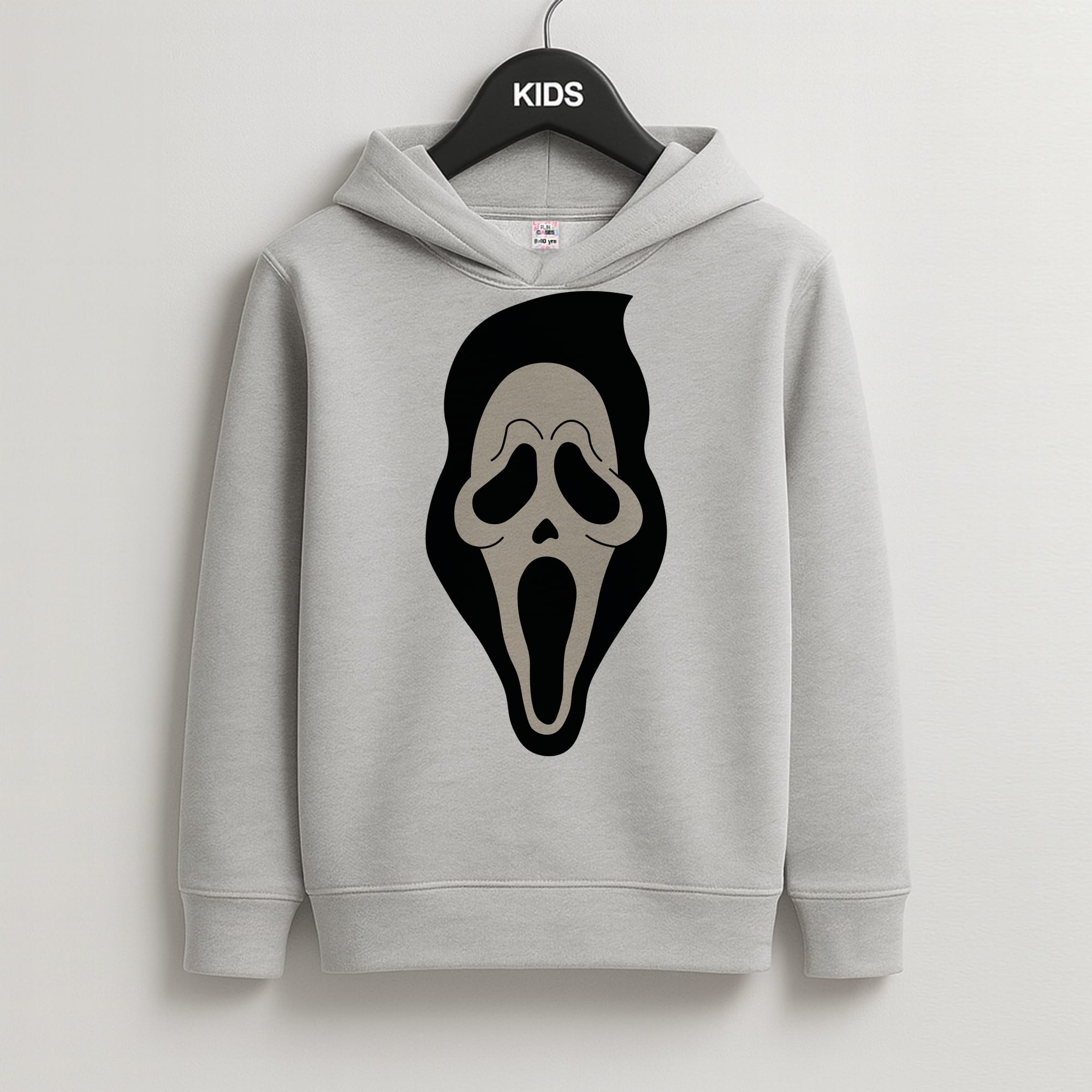 Pink Ghostface Pattern - Scream Kids Grey Hoodie