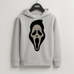 Pink Ghostface Pattern - Scream Kids Grey Hoodie