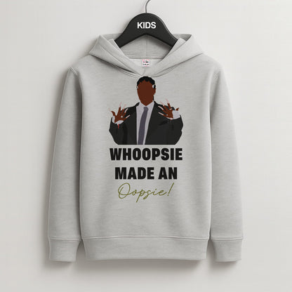 Whoopsie Made An Oopsie Kids Grey Hoodie