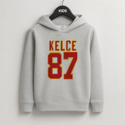 Kelce 87 - Travis Kids Grey Hoodie