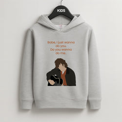 Babe I Just Wanna.. Kids Grey Hoodie