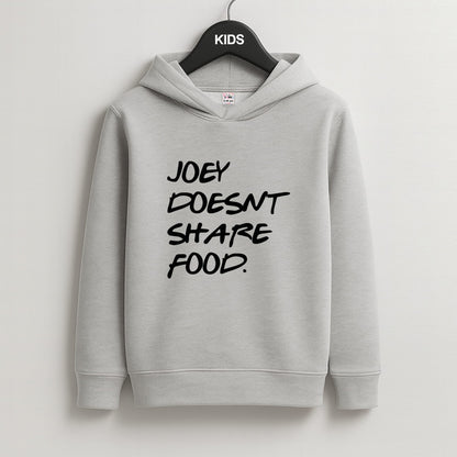 Joey Doesn't Share Food, Black Kids Grey Hoodie