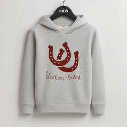 Yee-Haw Baby  Kids Grey Hoodie