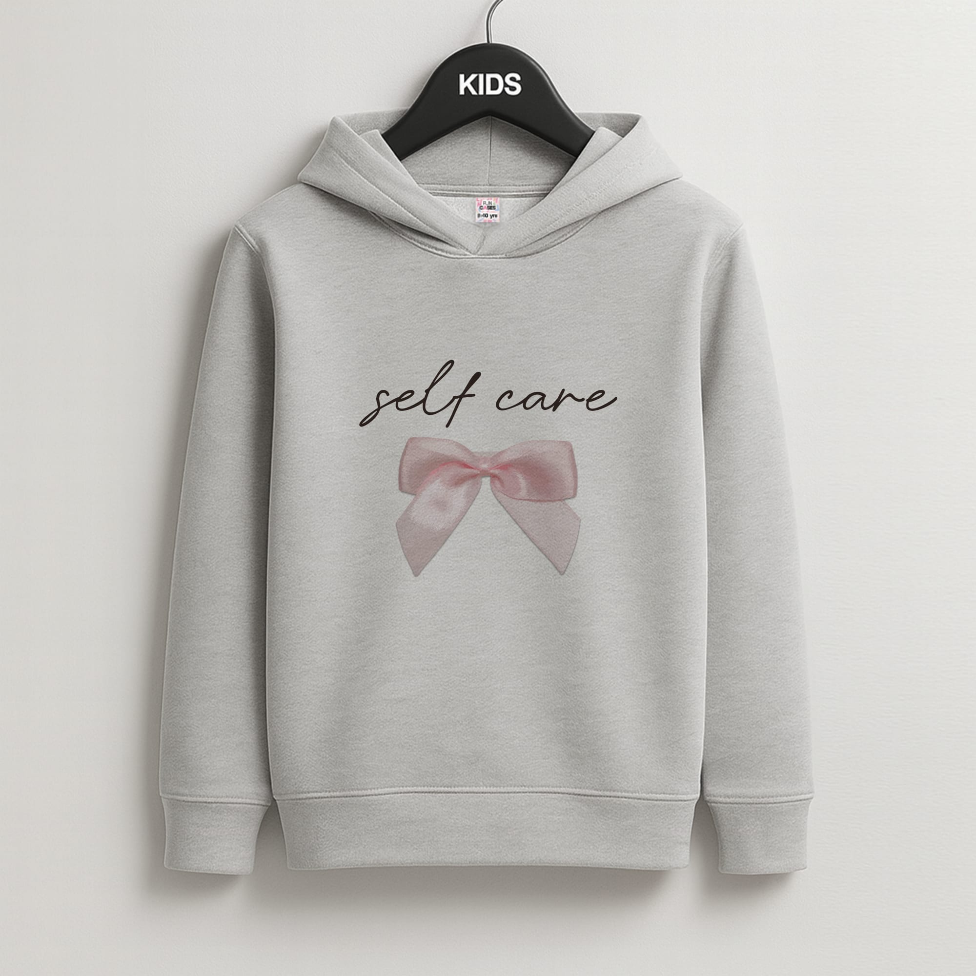 Self Care Kids Grey Hoodie