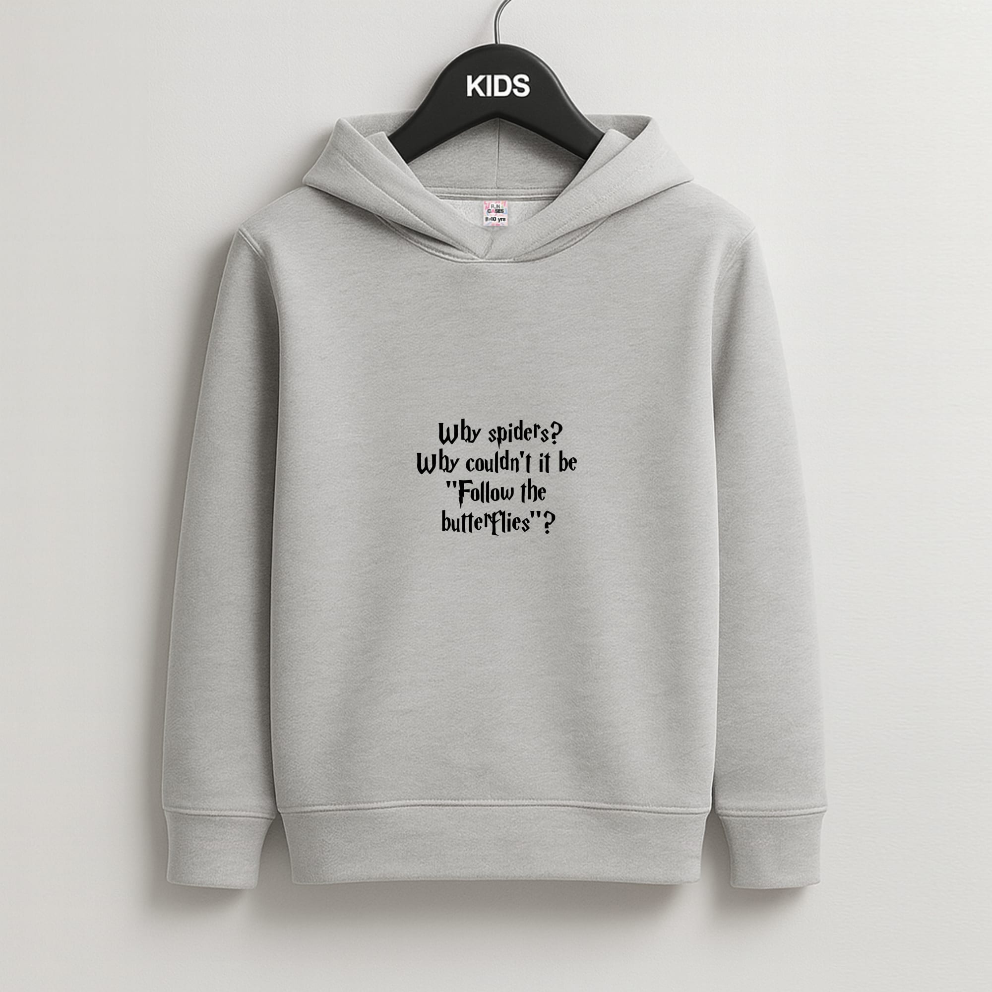 Why Spiders Kids Grey Hoodie