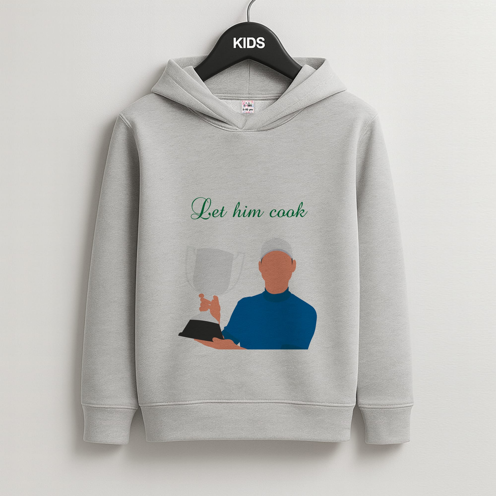 Let Him Cook Kids Grey Hoodie
