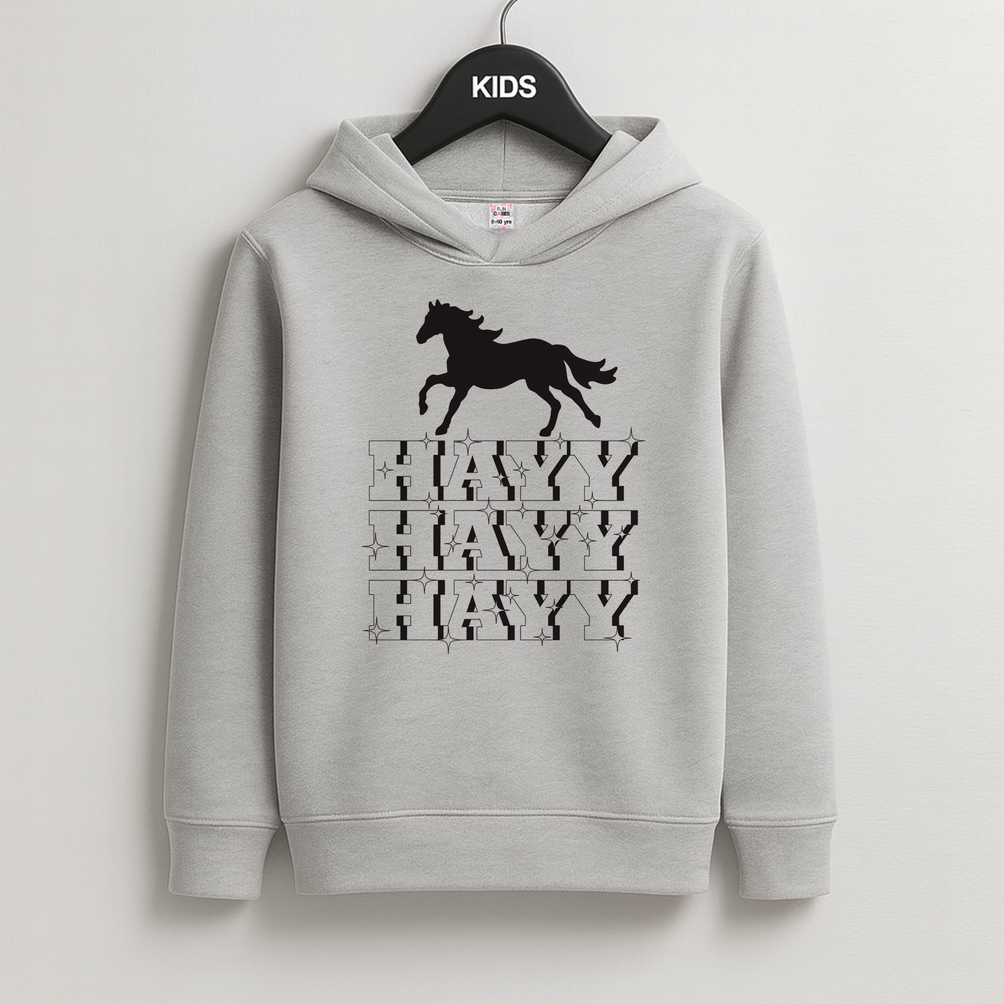 Hayy Hayy Hayy - Horses Kids Grey Hoodie